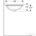 Geberit VARIFORM 58x49 cm-es alulról beépíthető mosdó csaplyuk nélkül,fehér 500.764.01.2