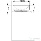 Geberit VARIFORM 40 cm-es pultra ültethető mosdó csaplyuk és túlfolyó nélkül,fehér 500.768.01.2