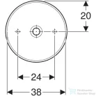 Geberit VARIFORM 40 cm-es pultra ültethető mosdó csaplyuk és túlfolyó nélkül,fehér 500.768.01.2