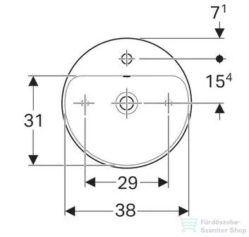 Geberit VariForm 45 cm pultra ültethető mosdó 500.769.01.2