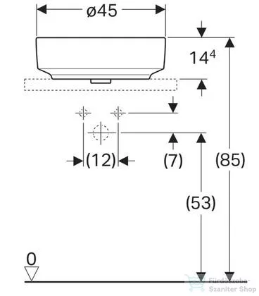 Geberit VariForm 45 cm pultra ültethető mosdó 500.769.01.2
