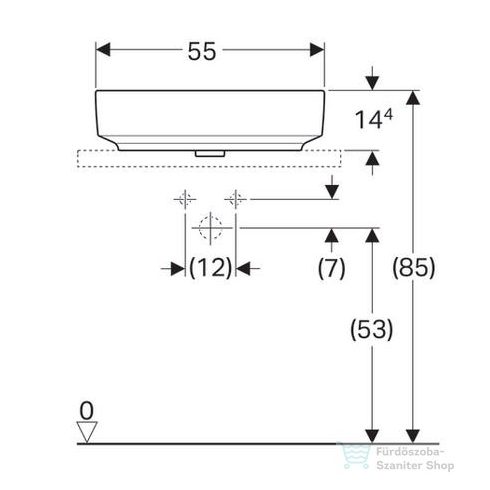 Geberit VariForm 55x40 cm pultra ültethető mosdó 500.771.01.2