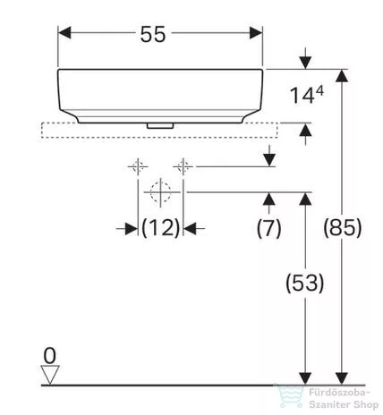 Geberit VariForm 55x40 cm pultra ültethető mosdó 500.771.01.2