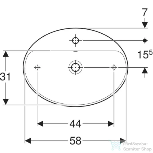 Geberit VARIFORM 60x45 cm-es pultra ültethető mosdó,fehér 500.772.01.2