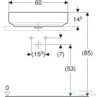 Geberit VARIFORM 60x45 cm-es pultra ültethető mosdó,fehér 500.772.01.2