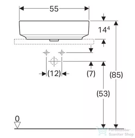 Geberit VariForm 55x40 cm pultra ültethető mosdó 500.774.01.2