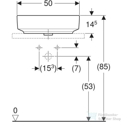Geberit VARIFORM 50x40 cm-es pultra ültethető mosdó,fehér 500.775.01.2