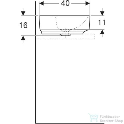 Geberit VARIFORM 50x40 cm-es pultra ültethető mosdó,fehér 500.775.01.2