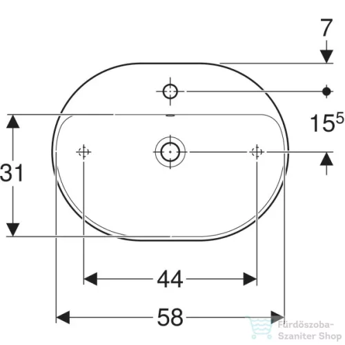 Geberit VARIFORM 60x45 cm-es pultra ültethető mosdó,fehér 500.777.01.2