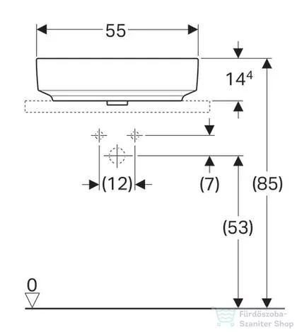 Geberit VariForm 55x40 cm pultra ültethető mosdó 500.779.01.2