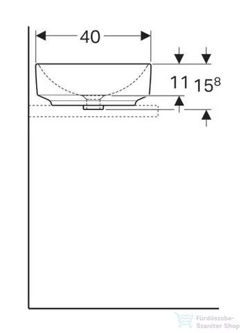 Geberit VariForm 55x40 cm pultra ültethető mosdó 500.779.01.2