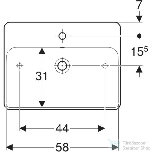 Geberit VARIFORM 60x45 cm-es pultra ültethető mosdó,fehér 500.780.01.2