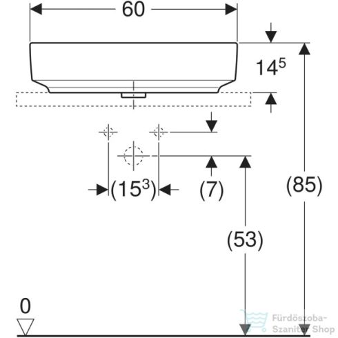 Geberit VARIFORM 60x45 cm-es pultra ültethető mosdó,fehér 500.780.01.2