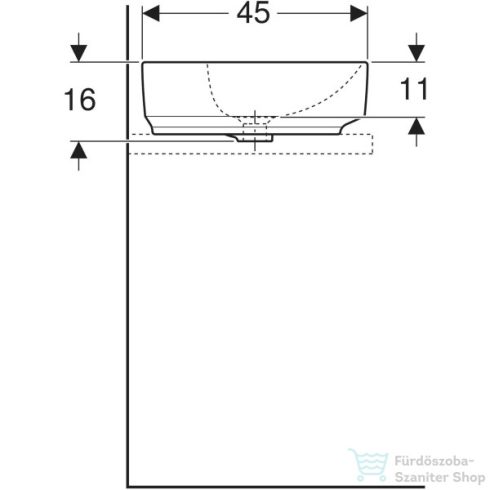 Geberit VARIFORM 60x45 cm-es pultra ültethető mosdó,fehér 500.780.01.2