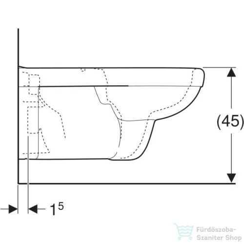 Geberit SELNOVA COMFORT SQUARE akadálymentes perem nélküli mélyöblítésű fali wc,fehér 500.791.01.7