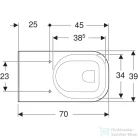 Geberit SELNOVA COMFORT SQUARE akadálymentes laposöblítésű fali wc,fehér 500.792.01.7