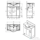 AQUALINE KERAMIA FRESH mosdótartó szekrény, 74,5x74x34,5cm, fehér 50082A