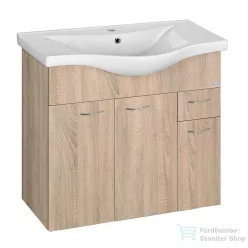   AQUALINE KERAMIA FRESH mosdótartó szekrény, 74,5x74x34,5cm, platina tölgy 50083
