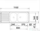 Blanco TOP EZS 11 x 4 rozsdamentes acél mosogató medence, natúr 500847