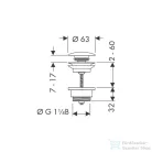 Hansgrohe Push-Open lefolyó-garnitúra 1?", króm 50100000