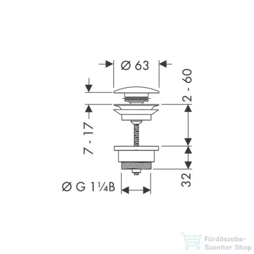 Hansgrohe Push-Open lefolyó-garnitúra 1?", króm 50100000