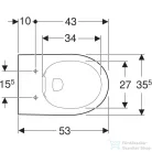 Geberit SELNOVA Rimfree perem nélküli mélyöblítésű fali WC,fehér 501.045.00.7