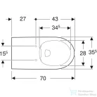Geberit SELNOVA COMFORT perem nélküli akadálymentes mélyöblítésű fali wc,fehér 501.046.00.7