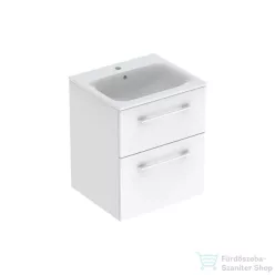   Geberit SELNOVA SQUARE 55 cm-es mosdó és alsószekrény kombináció 2 fiókkal,fényes fehér 501.232.00.1