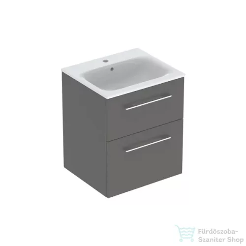 Geberit SELNOVA SQUARE 55 cm-es mosdó és alsószekrény kombináció 2 fiókkal,matt láva 501.233.00.1