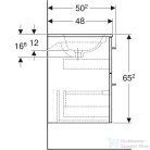 Geberit SELNOVA SQUARE 55 cm-es mosdó és alsószekrény kombináció 2 fiókkal,matt láva 501.233.00.1