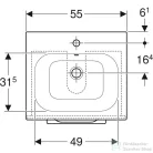 Geberit SELNOVA SQUARE 55 cm-es mosdó és alsószekrény kombináció 2 fiókkal,hikoridió 501.234.00.1