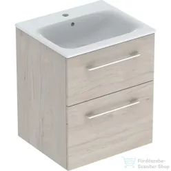   Geberit SELNOVA SQUARE 55 cm-es mosdó és alsószekrény kombináció 2 fiókkal,világos hikoridió 501.235.00.1