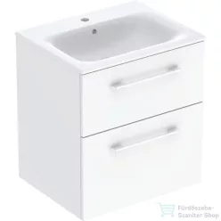   Geberit SELNOVA SQUARE 60 cm-es mosdó és alsószekrény kombináció 2 fiókkal,fényes fehér 501.236.00.1