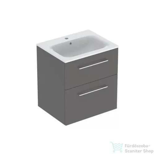 Geberit SELNOVA SQUARE 60 cm-es mosdó és alsószekrény kombináció 2 fiókkal,matt láva 501.237.00.1