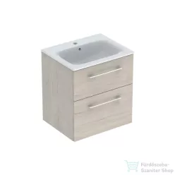   Geberit SELNOVA SQUARE 60 cm-es mosdó és alsószekrény kombináció 2 fiókkal,világos hikoridió 501.239.00.1