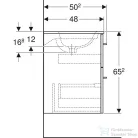 Geberit SELNOVA SQUARE 60 cm-es mosdó és alsószekrény kombináció 2 fiókkal,világos hikoridió 501.239.00.1