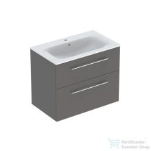   Geberit SELNOVA SQUARE 80 cm-es mosdó és alsószekrény kombináció 2 fiókkal,matt láva 501.241.00.1
