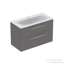   Geberit SELNOVA SQUARE 100 cm-es mosdó és alsószekrény kombináció 2 fiókkal,matt láva 501.245.00.1