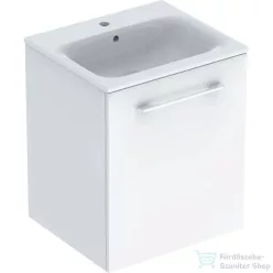   Geberit SELNOVA SQUARE 55x50,2 cm-es mosdó és 1 ajtós alsószekrény kombináció,fényes fehér 501.248.00.1