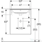 Geberit SELNOVA SQUARE 55x50,2 cm-es mosdó és 1 ajtós alsószekrény kombináció,fényes fehér 501.248.00.1