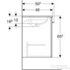 Geberit SELNOVA SQUARE 55x50,2 cm-es mosdó és 1 ajtós alsószekrény kombináció,hikoridió 501.250.00.1