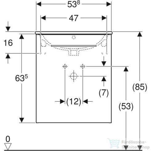 Geberit SELNOVA SQUARE 55x50,2 cm-es mosdó és 1 ajtós alsószekrény kombináció,világos hikoridió 501.251.00.1