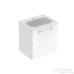   Geberit SELNOVA SQUARE 60x50,2 cm-es mosdó és 1 ajtós alsószekrény kombináció,fényes fehér 501.252.00.1