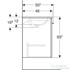 Geberit SELNOVA SQUARE 60x50,2 cm-es mosdó és 1 ajtós alsószekrény kombináció,matt láva 501.253.00.1