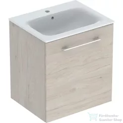   Geberit SELNOVA SQUARE 60x50,2 cm-es mosdó és 1 ajtós alsószekrény kombináció,világos hikoridió 501.255.00.1