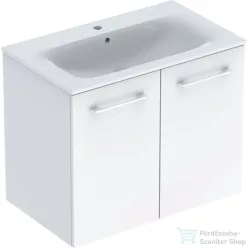   Geberit SELNOVA SQUARE 80x50,2 cm-es mosdó és 2 ajtós alsószekrény kombináció,fényes fehér 501.256.00.1