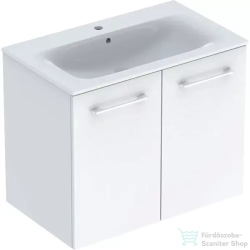 Geberit SELNOVA SQUARE 80x50,2 cm-es mosdó és 2 ajtós alsószekrény kombináció,fényes fehér 501.256.00.1