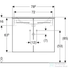 Geberit SELNOVA SQUARE 80x50,2 cm-es mosdó és 2 ajtós alsószekrény kombináció,fényes fehér 501.256.00.1