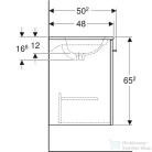 Geberit SELNOVA SQUARE 80x50,2 cm-es mosdó és 2 ajtós alsószekrény kombináció,fényes fehér 501.256.00.1