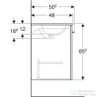 Geberit SELNOVA SQUARE 100x50,2 cm-es mosdó és 2 ajtós alsószekrény kombináció,fényes fehér 501.260.00.1